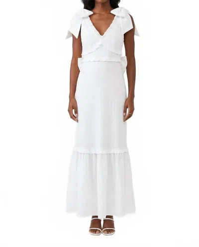 Mable Caroline Sleeveless Textured Maxi Dress In White
