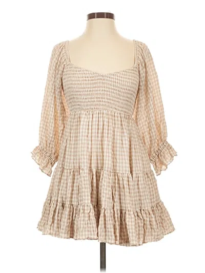 Pre-owned Mable Casual Dress In Tan