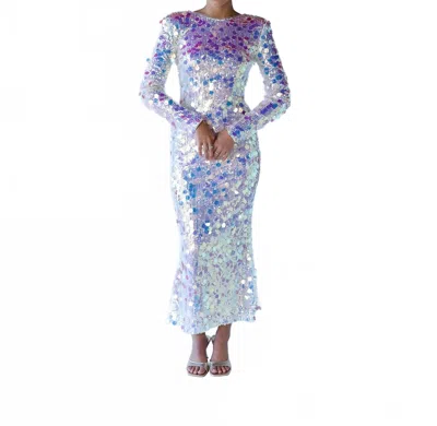 Mable Celestial Muse Midi Dress In Silver In Blue