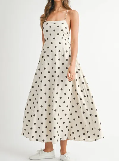 Mable Celine Polka Dot Dress In Ivory In Multi