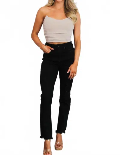 Mable Cellie Strapless Bustier Crop Top In Taupe In Gray