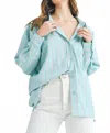 Mable Cindy Stripped Button Down Shirt In Aqua