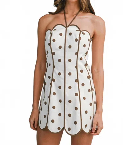Mable Clayton Mini Dress In Brown In White