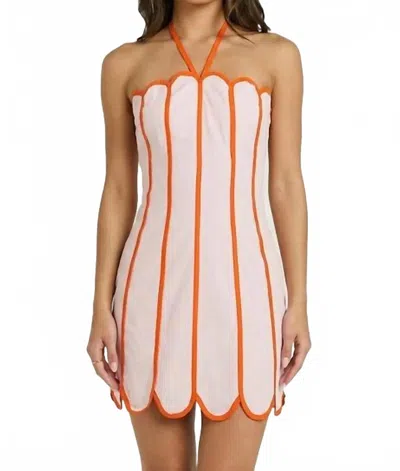 Mable Clementine Scallop Dress In Orange And White In Multi
