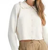Mable Collared Button Down Sweater In Cream In White