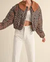 Mable Collared Padded Jacket In Leopard