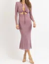 Mable Constance Cutout Shimmer Midi Dress In Lavender In Purple