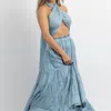 MABLE CROSSOVER TIE TIERED MAXI DRESS