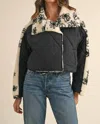 Mable Daisy Quilted Sherpa Jacket In Cream/black In Multi