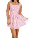 Mable Daley Floral Mini Dress In Pink In Multi