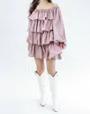 Mable Dancing Queen Tiered Dress In Dusty Mauve In Pink