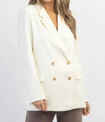 Mable Day Date Double Breasted Blazer In Cream In White