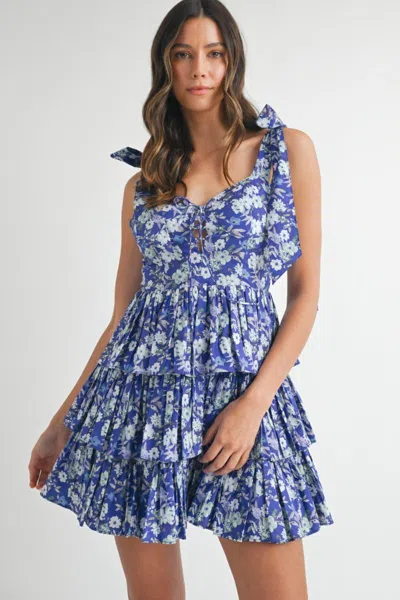 Mable Ditzy Floral Dress Royal Blue