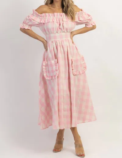 Mable Dreamstate Gingham Maxi Dress In Pink
