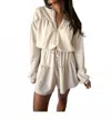 Mable Easy Hour V-neck Romper In Beige In White