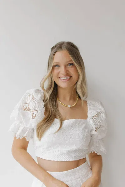 Mable Elcie Lace Top In Off White