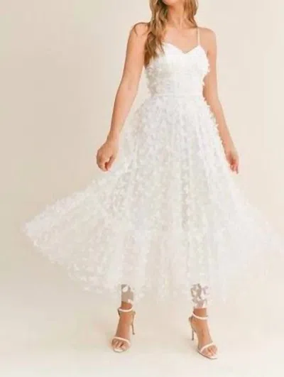 Mable Ember Butterfly Midi Dress In White