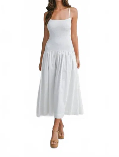 Mable Esperanza Mixed Midi Dress In White