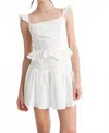 Mable Eyelet Ruffle Sleeve Top And Mini Skirt Set In White In White