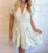 Mable Eyelet Ruffle Tier Mini Dress In Mint In Green