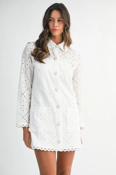 Mable Eyelet Shirts Dress Off White