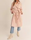 MABLE FAUX LEATHER TRENCH COAT IN DUSTY ROSE