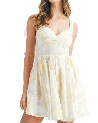 Mable Floral Corset Mini Dress In Yellow In Neutral