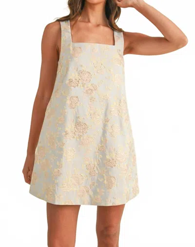 Mable Floral Jacquard Mini Dress In Light Blue In Neutral