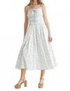 Mable Floral Midi Dress In Baby Blue In White