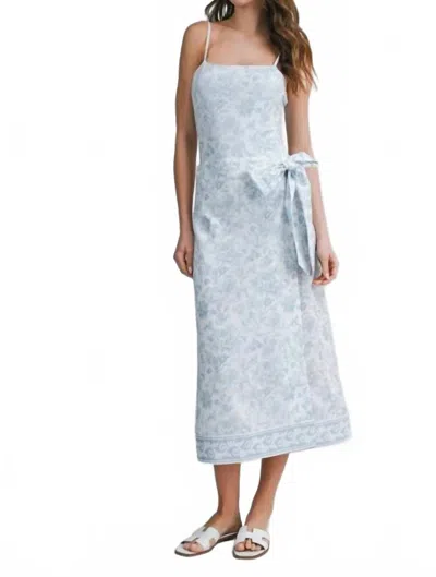 Mable Floral Printed Cover Up Wrap Skirt In Light Blue
