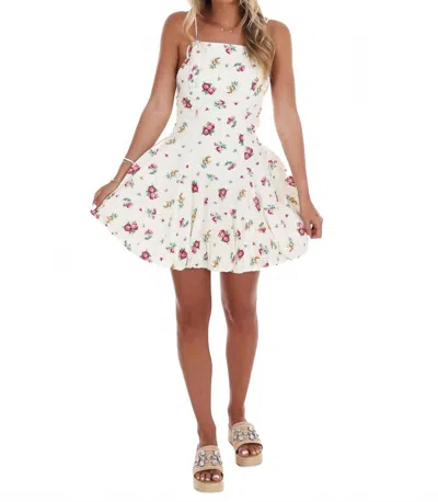Mable Garden Glow Floral Mini Dress In Cream In Multi