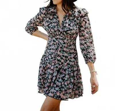 Mable Get A Bloom Floral Lace Up Mini Dress In Multi