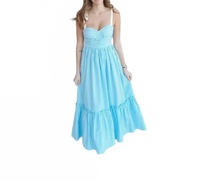 Mable Gingham Maxi Dress In Blue In Multi