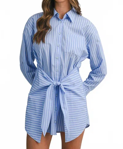 Mable Harbor Stripe Mini Dress In Blue
