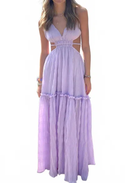 Mable Haze Cut Out Maxi Dress In Purple