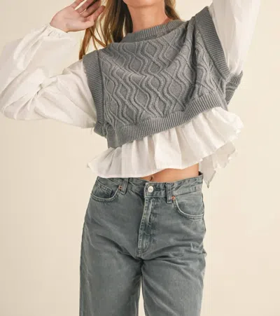 Mable Heidi Sweater Blouse In Grey