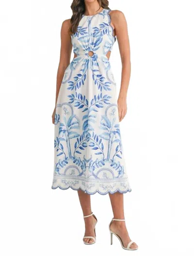 Mable Holding This Together Cut Out Midi Dress In Blue In Multi