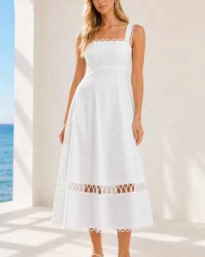 Mable Island Chic Midi Dress In White