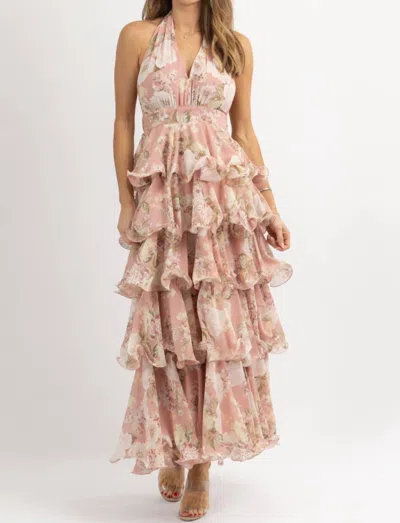 Mable Ivy Tiered Maxi Dress In Pink