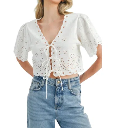 Mable Janelle Embroidered Top In White