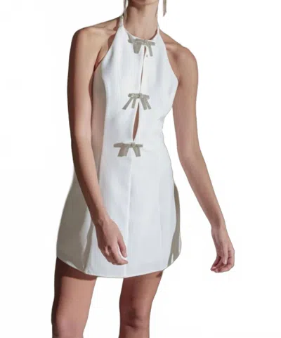 Mable Jewel Bow Dresss In White
