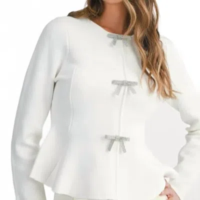 Mable Jewel Peplum Short Waist Top In White