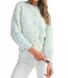 Mable Kendra Button Sweater In Mint In Multi