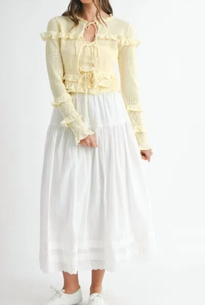 Mable Kimmy Cardigan In Pale Yellow