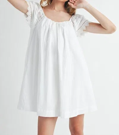 Mable Lace Trimmed Babydoll Dress In Off White