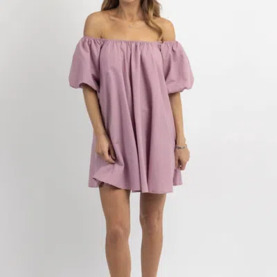 Mable Lane Off-shoulder Mini Dress In Purple
