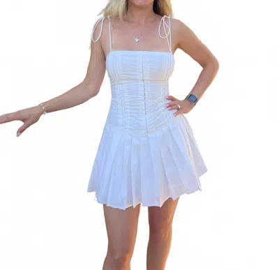 Mable Laurel Mini Dress In White In Blue