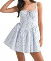 Mable Lemmy Polka Dot Mini Dress In Periwinkle In White