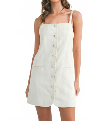 Mable Linen Button Front Dress In Natural