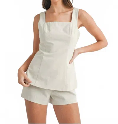 Mable Linen Mix Shorts Set In Oatmeal
